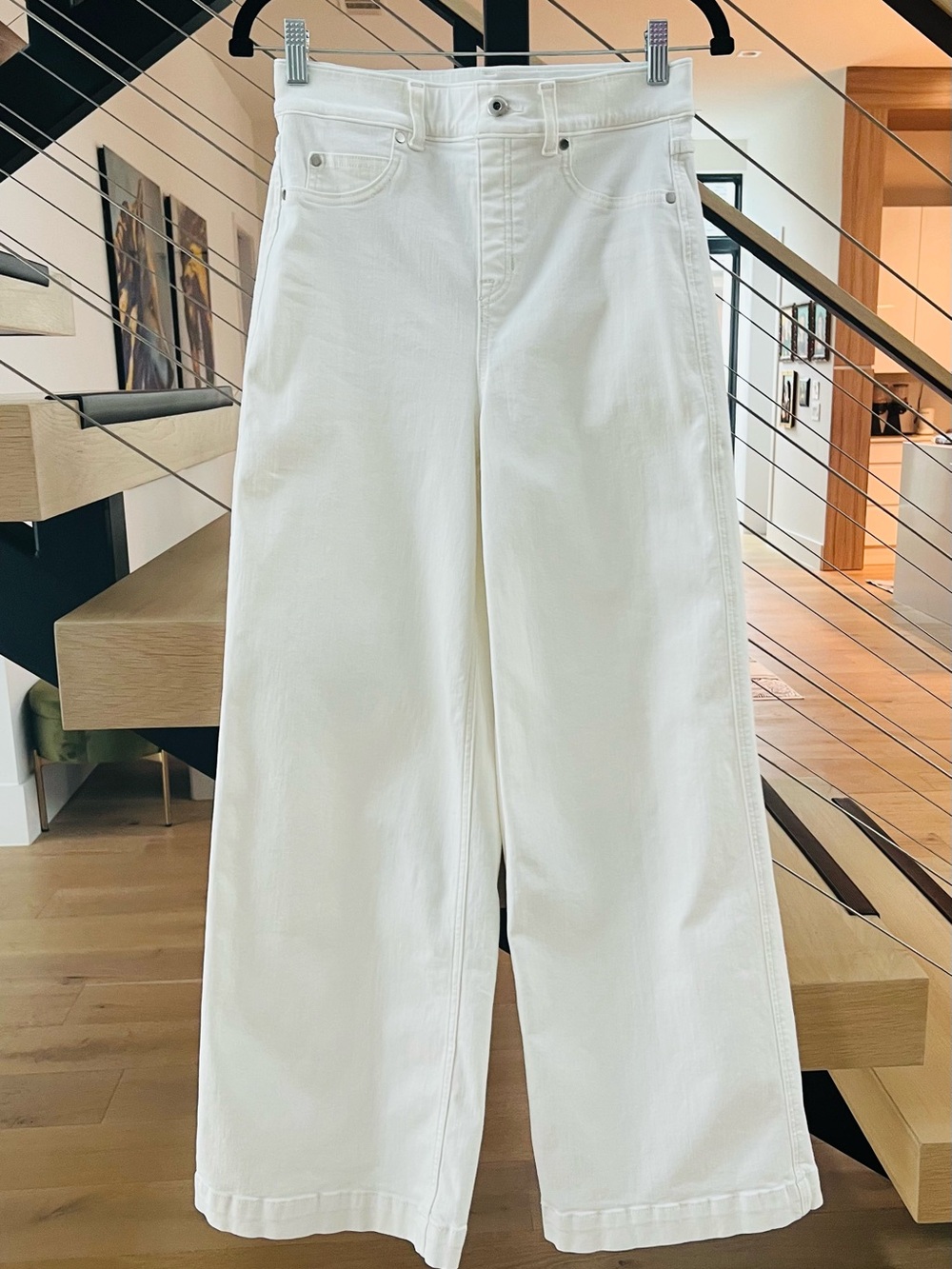 Spanx Women's Wide-Leg White Jeans